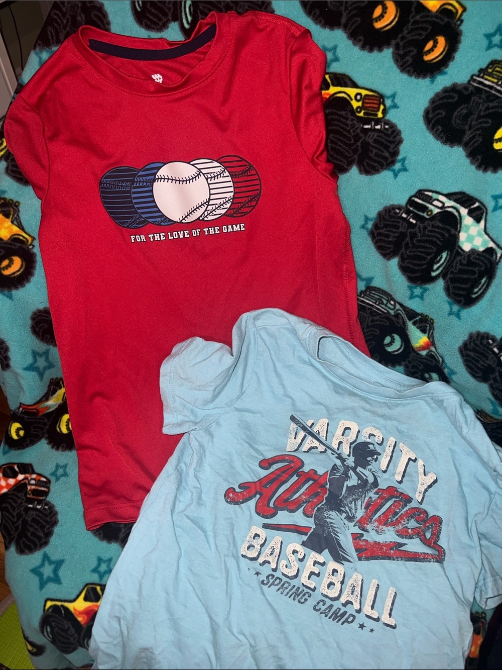 Kids' Red Baseball Graphic Tee - For the Love of the Game & Varsity Baseball Tee